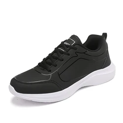 Men's Winter Warm Running Sneakers - Anti-Slip, Breathable, Lightweight Casual Lace-Up Shoes - 45 (Black White)
