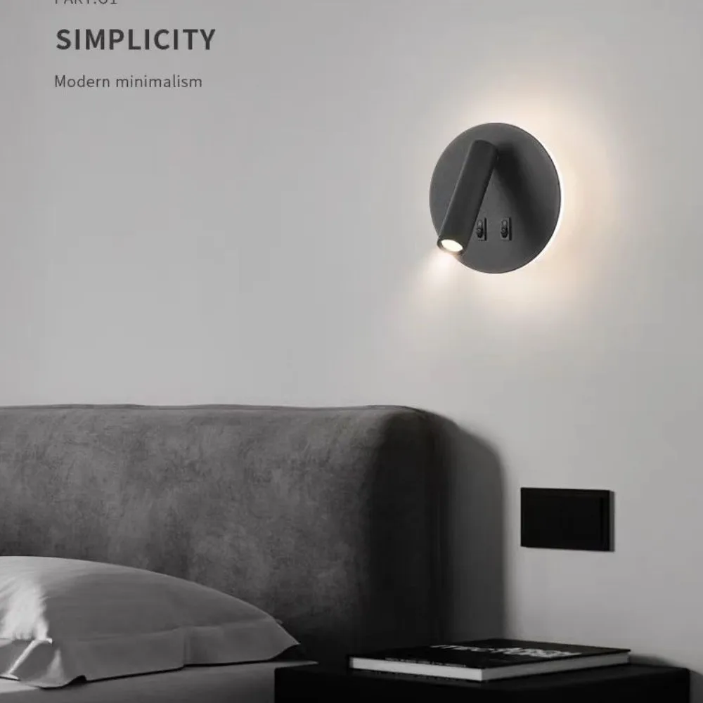 LED bedside wall light, simple and modern home room decoration, background light, hotel reading office light