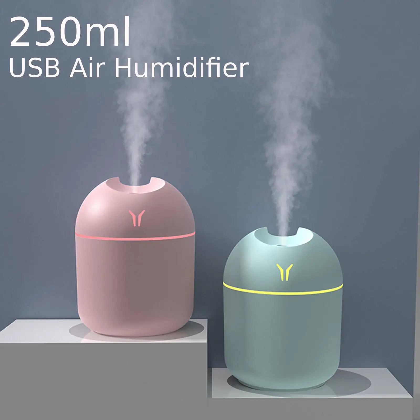 250ML Mini Ultrasonic Air Humidifier Romantic Light USB Essential Oil Diffuser Car Purifier Aroma Anion Mist Maker With LED Lamp