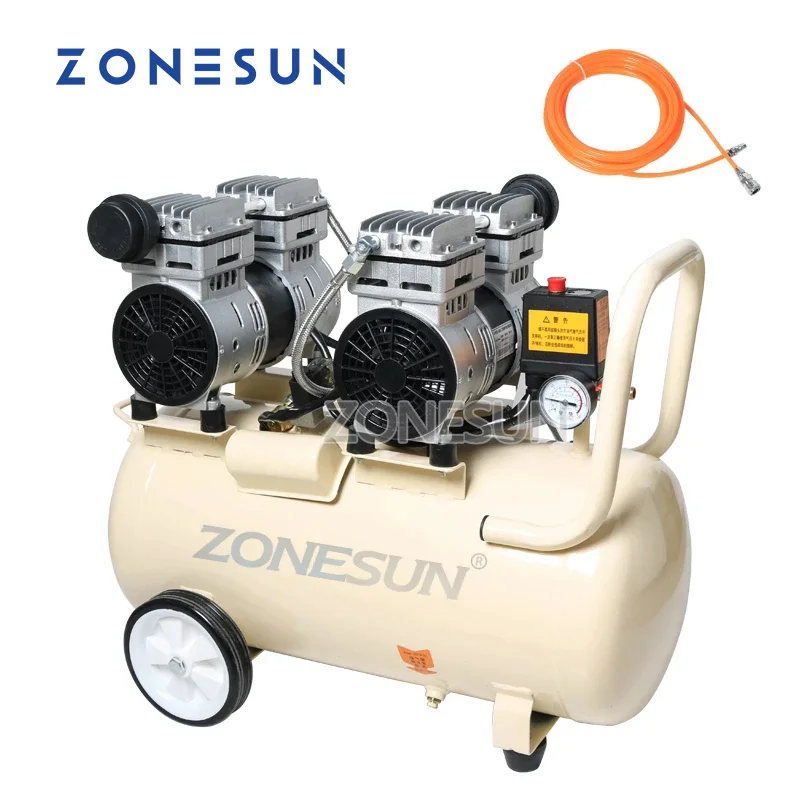 

Бесшумный бесмасляный воздушный компрессор ZONESUN из чистой меди 750 Вт 50 л для пневматической машины