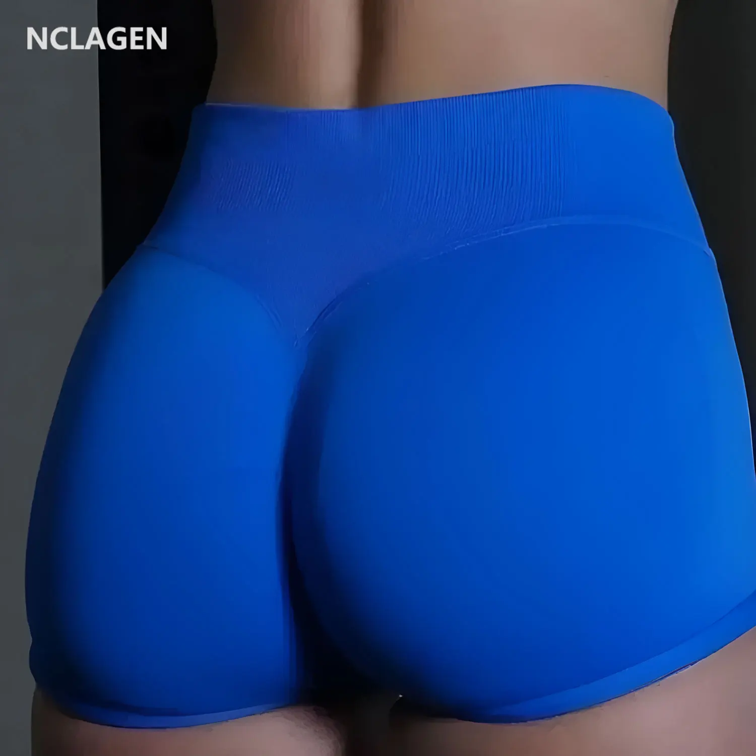 NCLAGEN Sports Shorts Women Low Rise Workout Gym Clothes Running Seamless Leggings Scrunch Booty Hip Lifting Yoga Biker Shorts