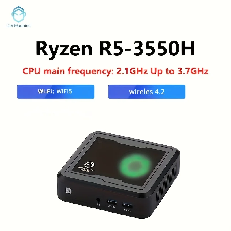 GenMachine Mini PC AMD Ryzen 5 3550H CPU Windows 11 Ryzen DDR4 8GB