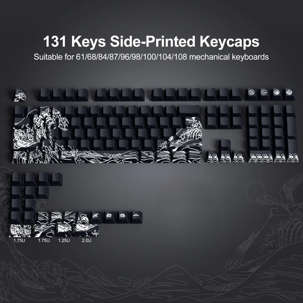 

Keycap PBT 131 Keys Cherry Height Tinted for MX Switch DIY Layout Ducky Mechanical Keyboard Caps
