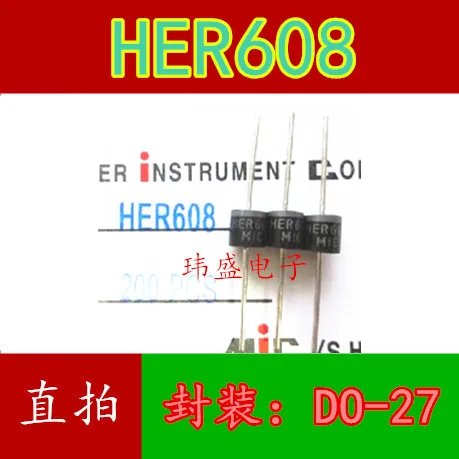 

10 pieces HER608 6A/1000V DO-27