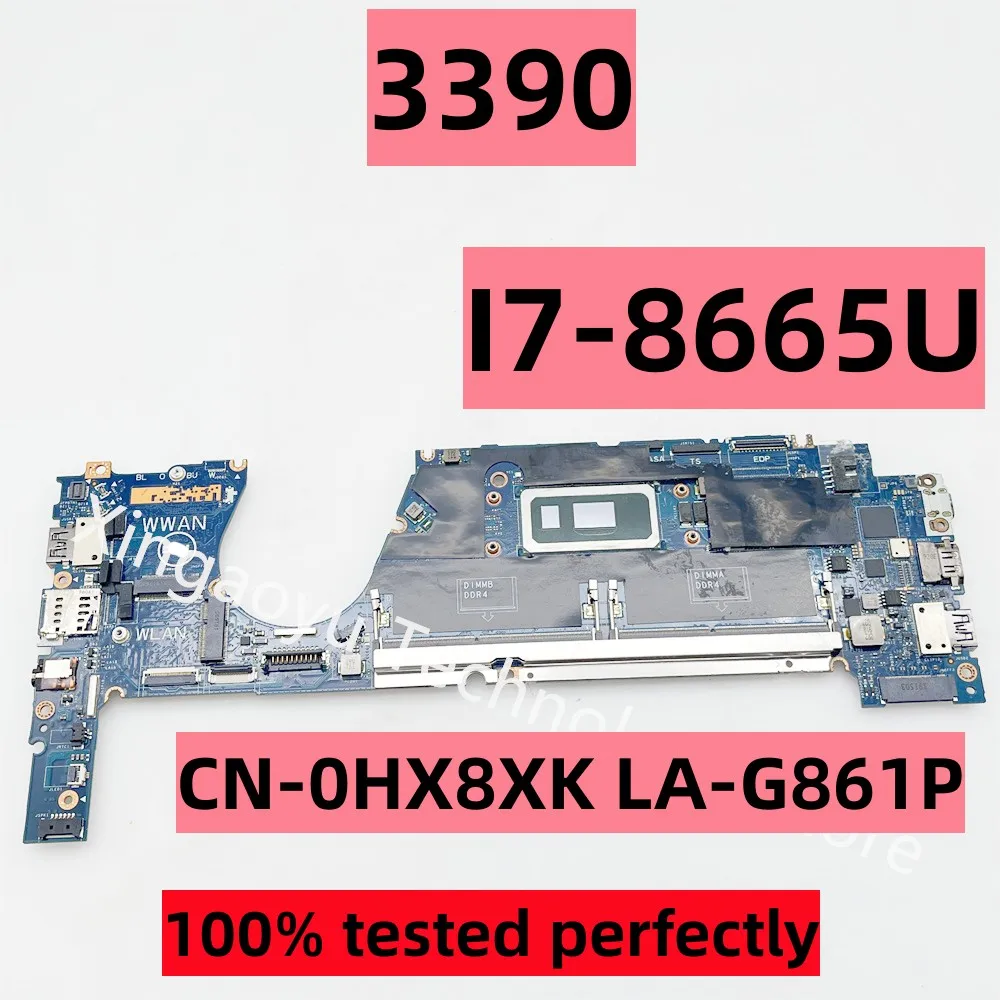 

Original For Dell Latitude 3390 Laptop Motherboard CN-0HX8XK 0HX8XK HX8XK LA-G861P I7-8665U 100% Fully Teste