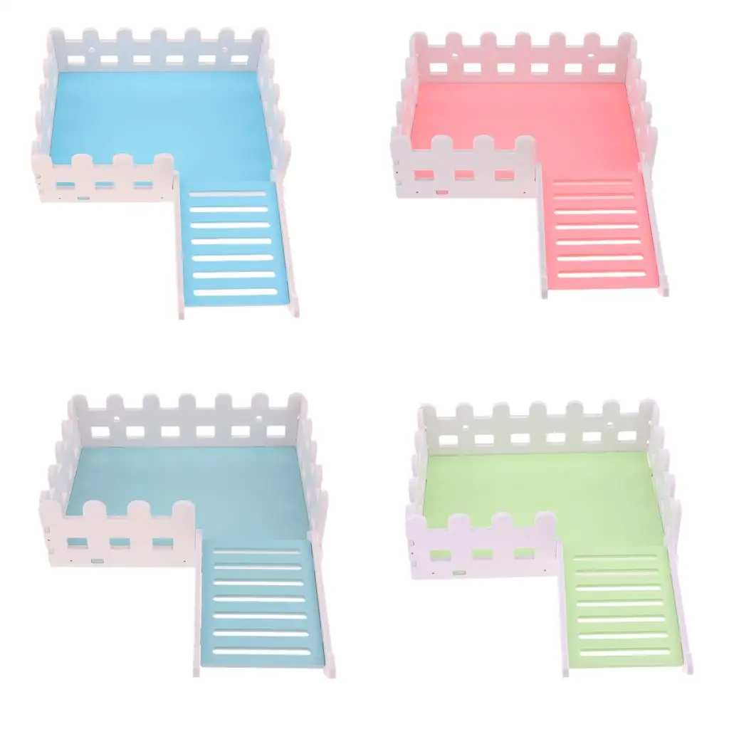 Small Pet Animal ,Wooden Platform Fence,Hamster Cage Accessories,4 Colors Optional