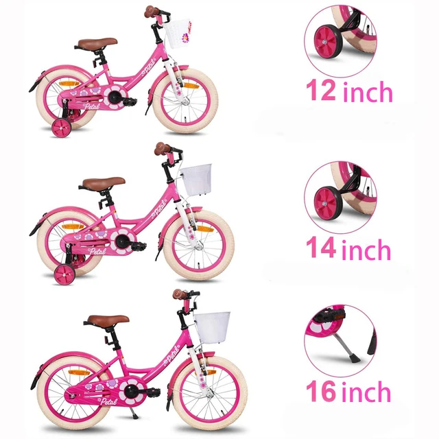 Kids Bike 3 Colors Free Shipping 12 14 16 Inch Wheel With Training Wheels V Brake Children Bicycle Colorful Boys Girls Bike 5