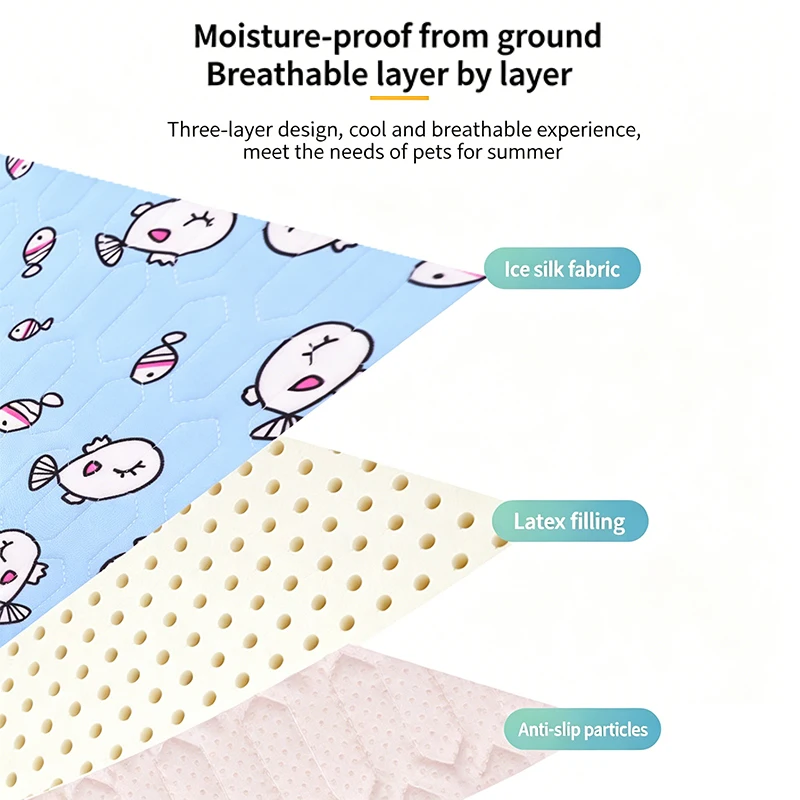 Pet Cooling Mat For Dogs And Cats Summer Ice Silk Sleeping Pad_voghion.com
