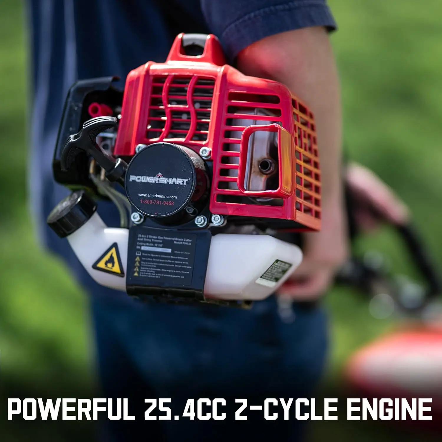 25.4cc Gas Weed Wacker, 2-in-1 String Trimmer/Edger 16-Inch with 10-Inch Brush Cutter for Grass Cutting, 2025 Version