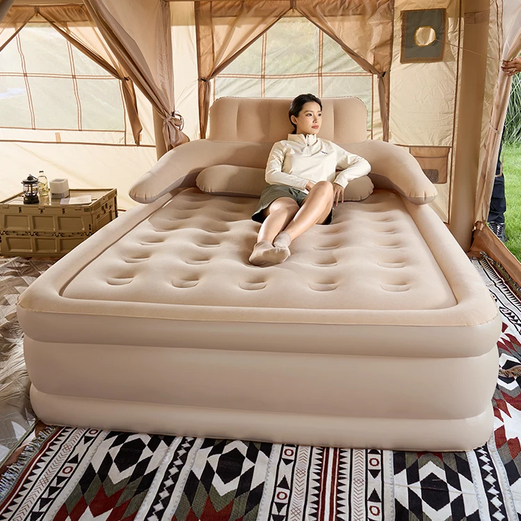 6719N Backrest Inflatable Air Bed Mattress With Built in Pump Custom Double Inflatable Mattress 5