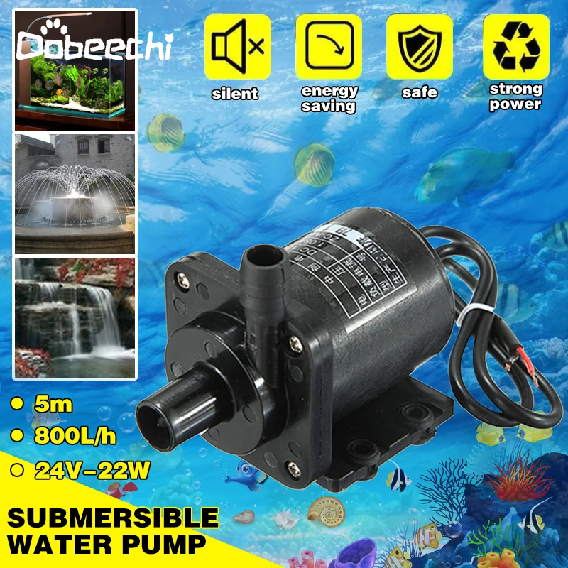 

DC 12V Submersible Pump High Efficiency Micro Brushless Electromagnetic Amphibious Garden Solar Fish Tank Aquarium Water Pump