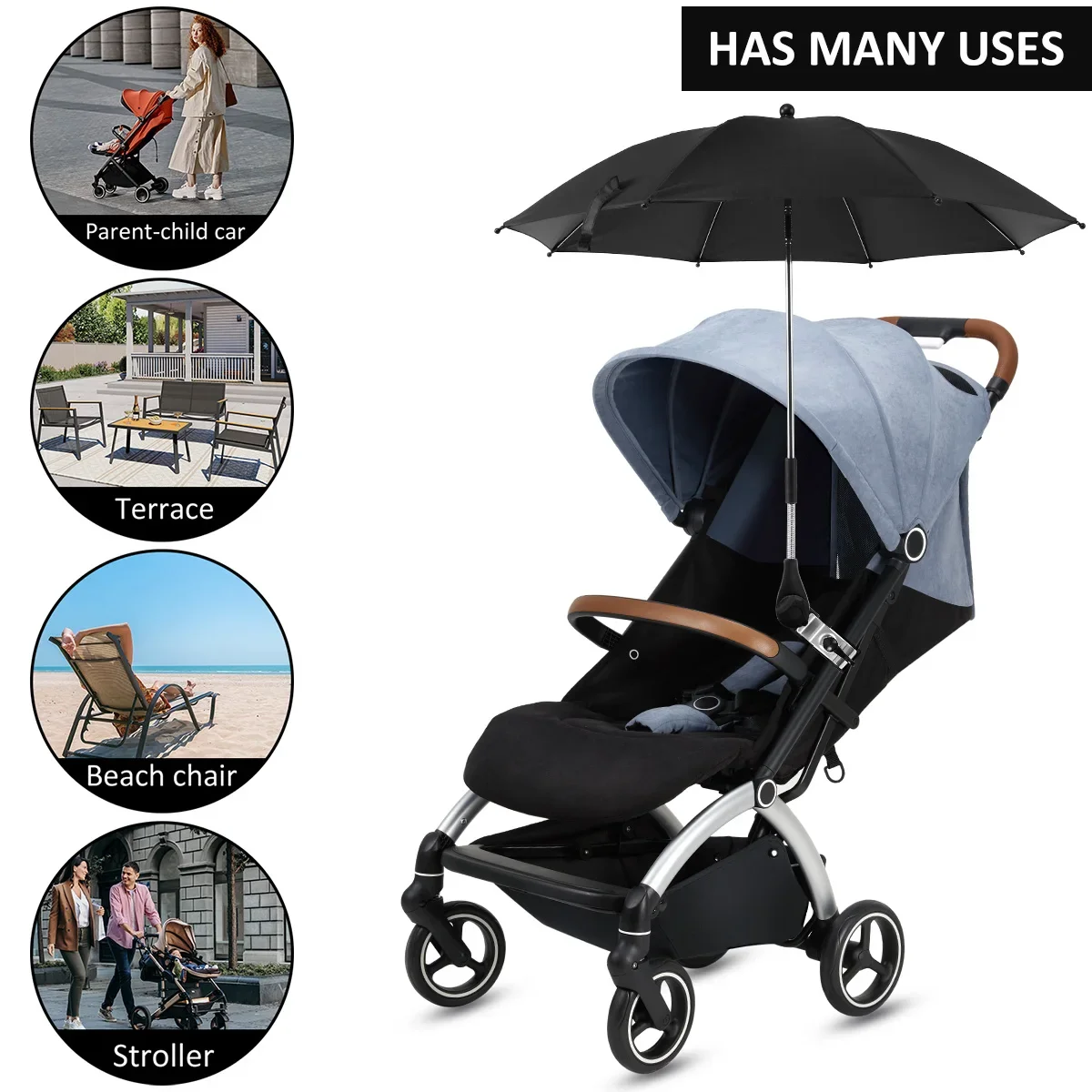 360 Degree Adjustable Beach Chair Umbrella