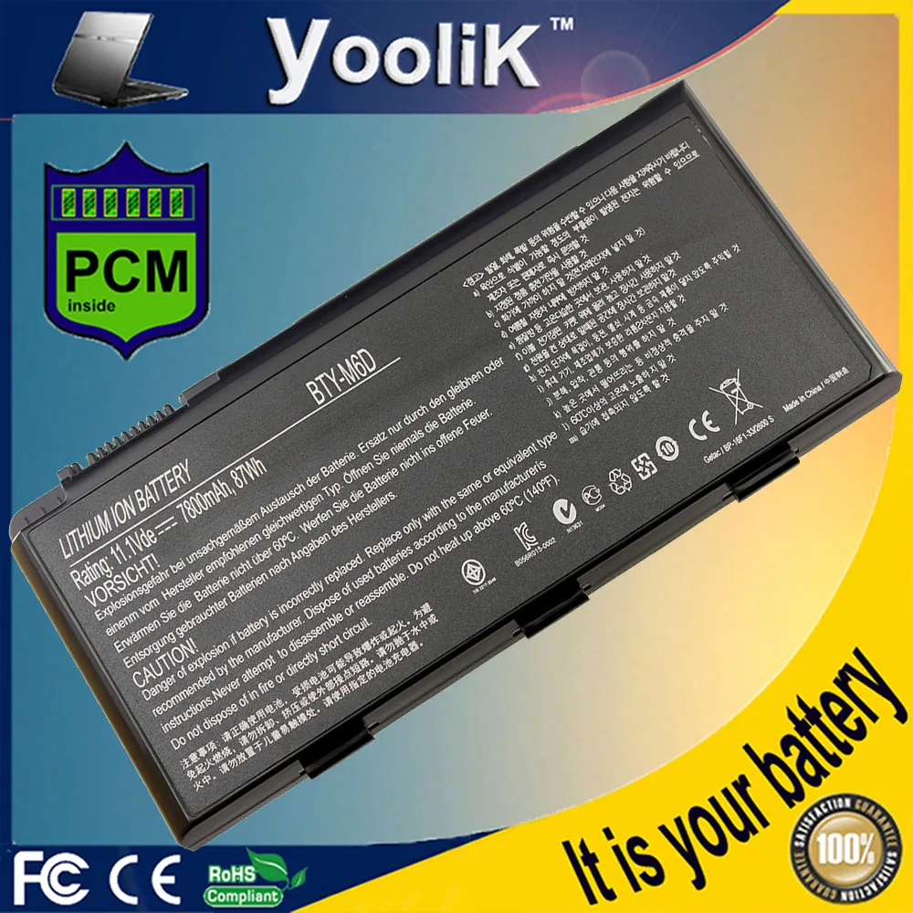 Bateria para Laptop 87wh Nova para Msi Gt680dxr Gt680r Gt663 Gt683 Gt630 Gt680d segundo M6d Gt780 Gt783 Gx60 Gx660
