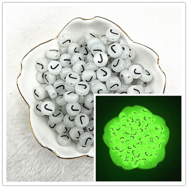 7x4mm A-Z Luminous Beads Letter Beads Acrylic Spaced Beads For Jewelry Making DIY Charms Bracelet