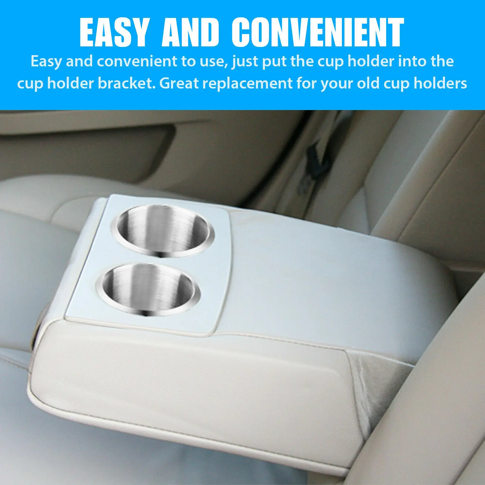 2pcs Stainless Steel Cup Drink Holders Mount For Car Truck Marine Boat Camper RV