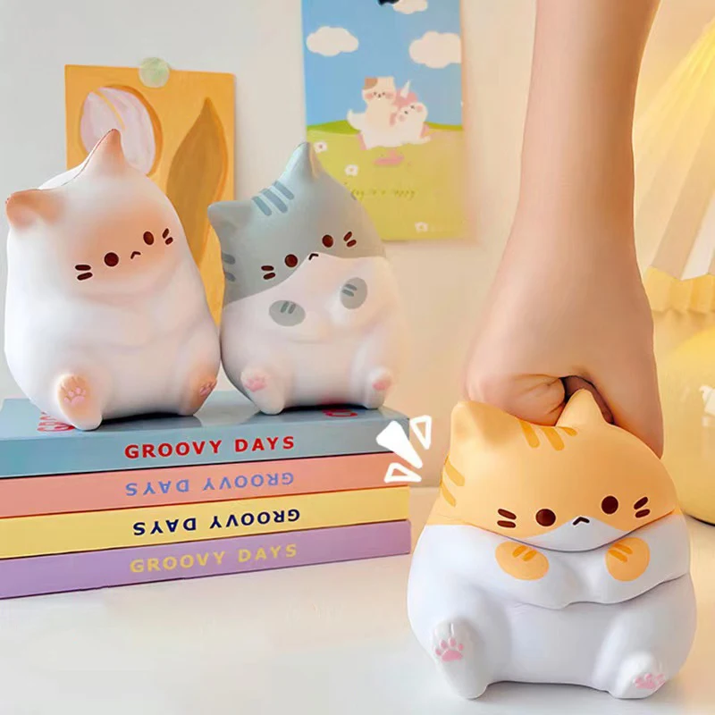 New Cat Stress Relief Squishy Toy PU Slow Rising Squeeze Antistress Ball Cartoon Table Ornaments Squishy Stress Reliever Toys 3