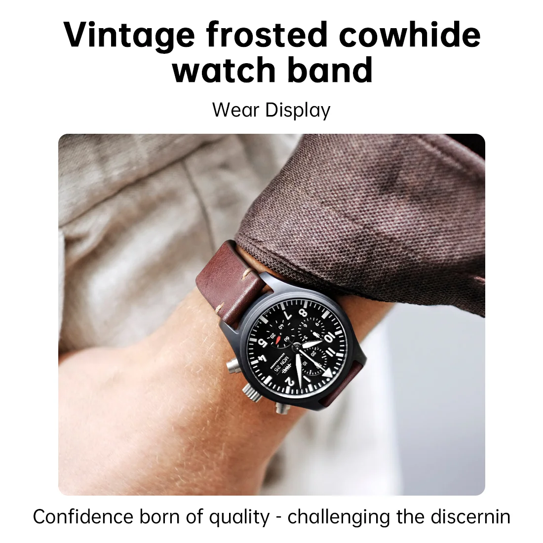 Premium Full Grain Leather Watch Strap with Quick Release