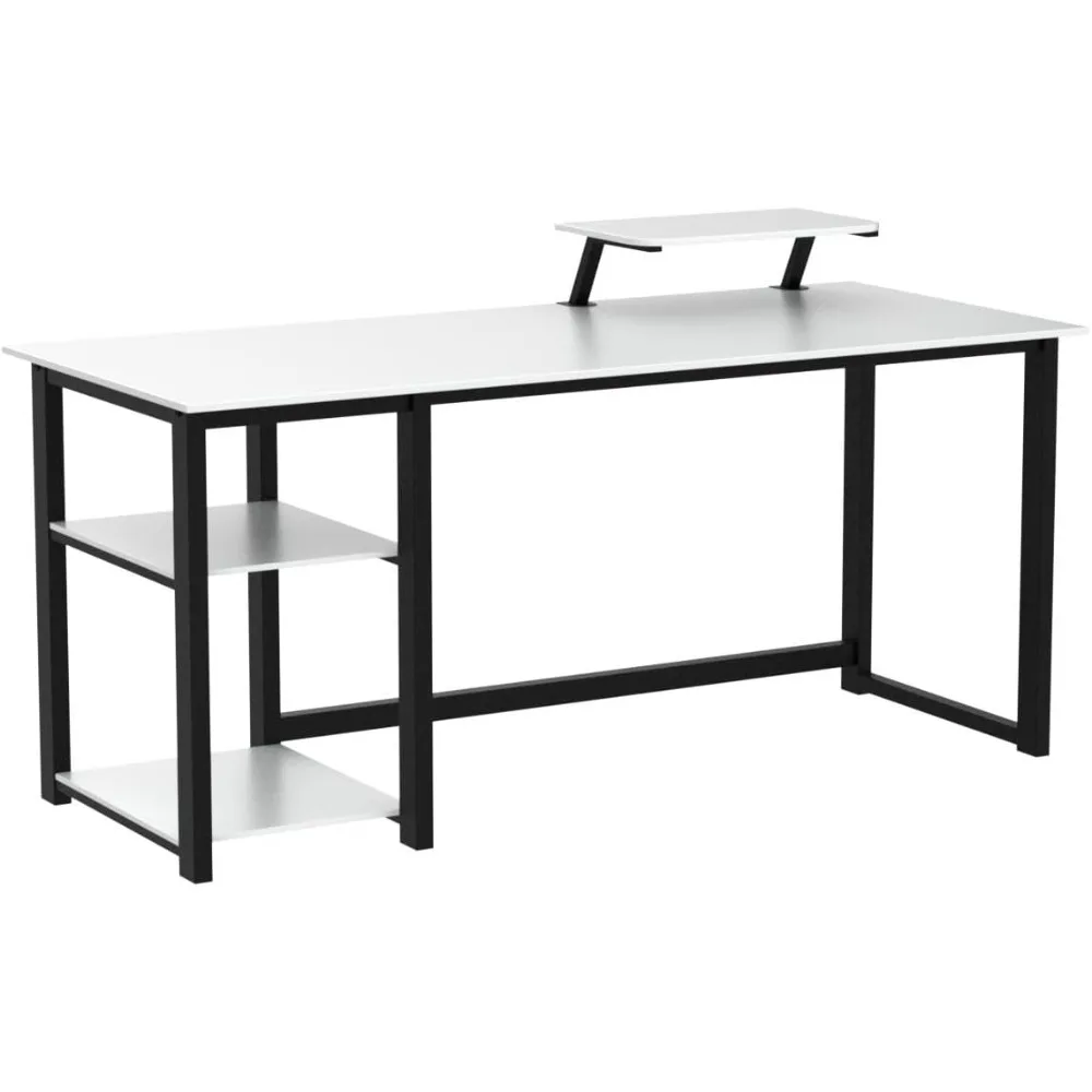 

55 Inch Modern Simple Writing Study PC Work Table Desk Computer Desks White Office Furniture