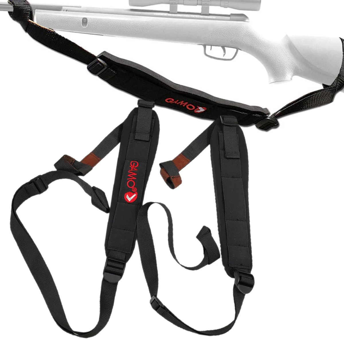 Enhanced Tactical Adjustable Nylon Sling Belt with Shock-Absorbing Shoulder Strap for Air Rifles and Shotguns