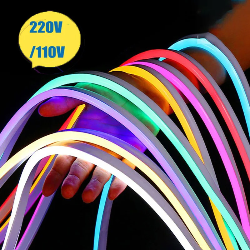 LED Flexible Neon Lamp 220V 110V Outdoor Rain Proof Bright Neon Hose Lamp Advertising Lighting Wedding Bar KTV Led Light Strip