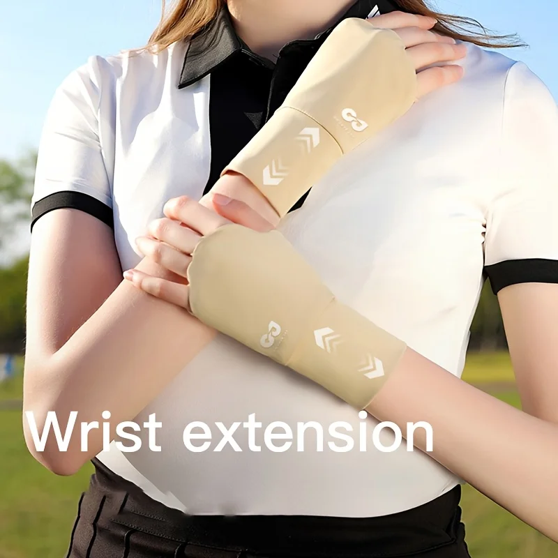 Elastic Half Finger Anti-UV Sunscreen Golf Gloves - Thin Ice Silk Wrist Protection