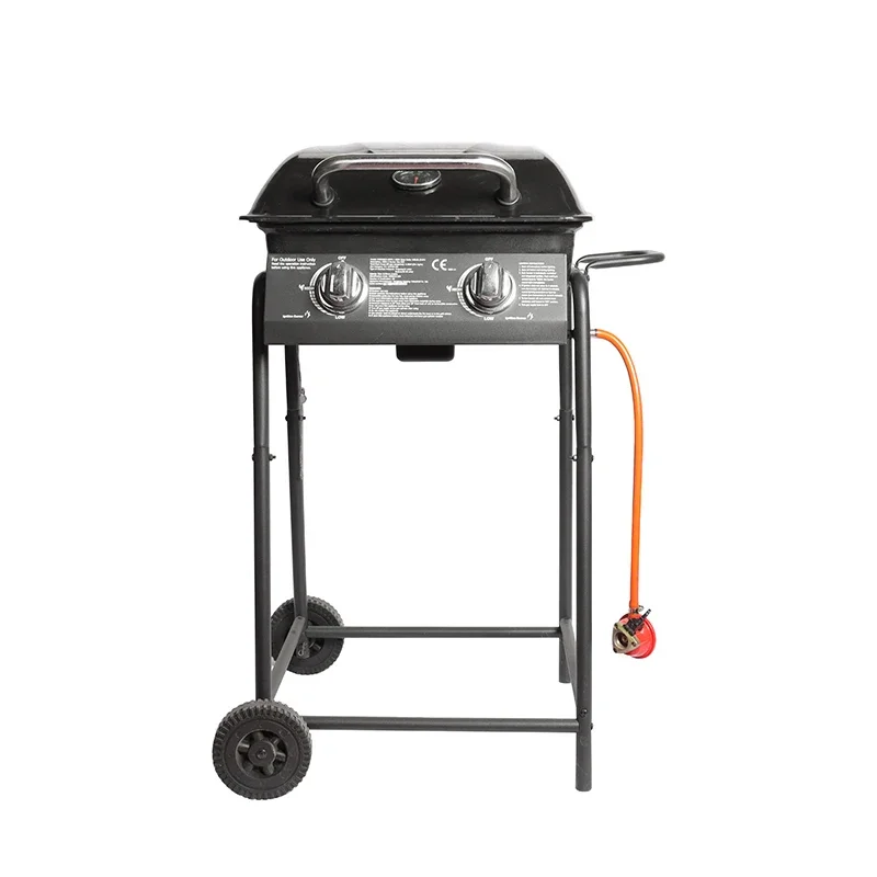 

Outdoor Kitchen Cooking Portable Foldable Charcoal Gas grill Camping Outdoor Barbecue BBQ Grills with Trolley