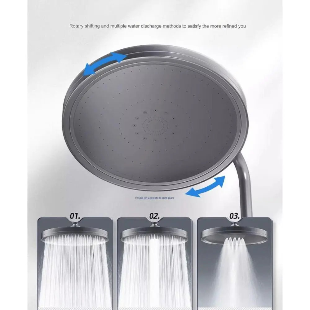 Large 23CM Standing Bath Bowl 6 Spray Modes 360 degree Rotation Round Shower Head Adjustment Pressure Shower Head Replacement