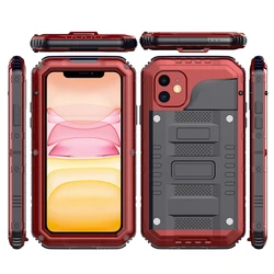 Ultimate Heavy Duty Metal Armor Protection Case | IP68 Waterproof & Shockproof Cover - iPhone 11 (Red)