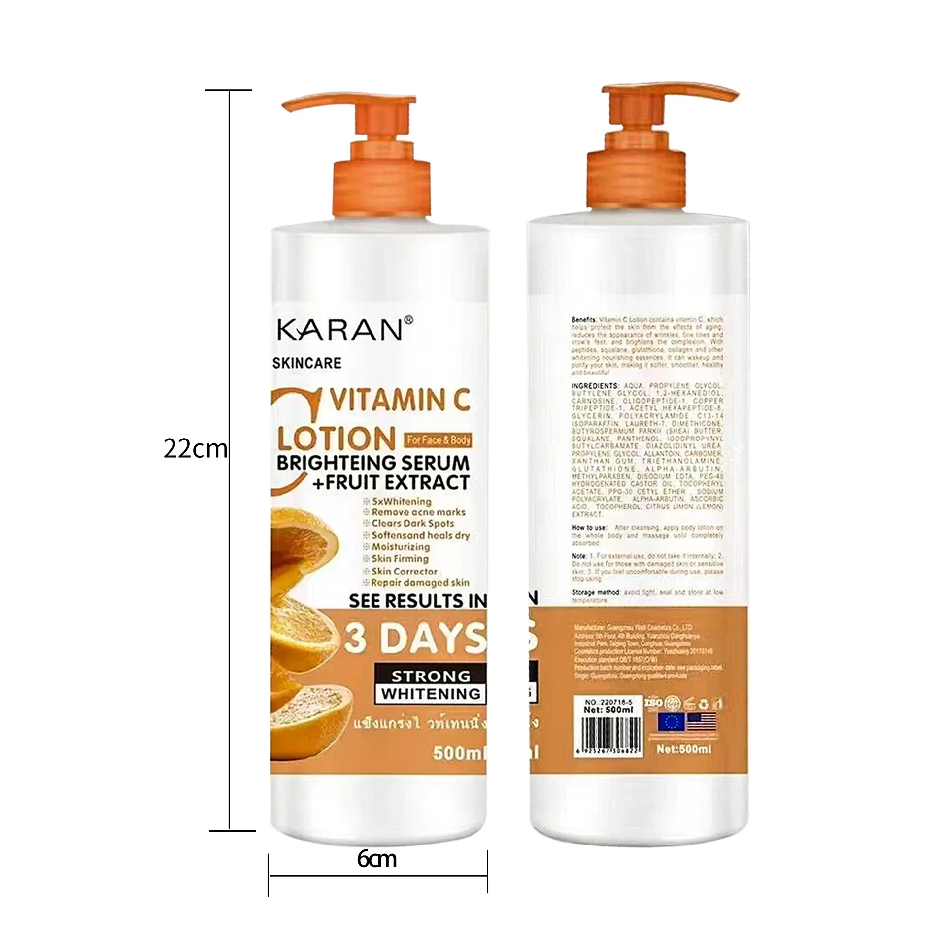 Body Whitening Cream Skin Care Fruit Acid Transparent VC Body Milk Moisturizing Lotion Body Lotion Whitening Cream for Dark Skin