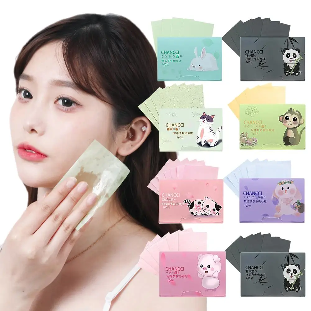Face oil absorbing paper 100 portable for deep oil control