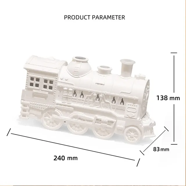 300ml Retro Train Humidifier with Light Essential Oil Diffuser Remote Control Magic Train Humidifier for Bedroom Living Room 6