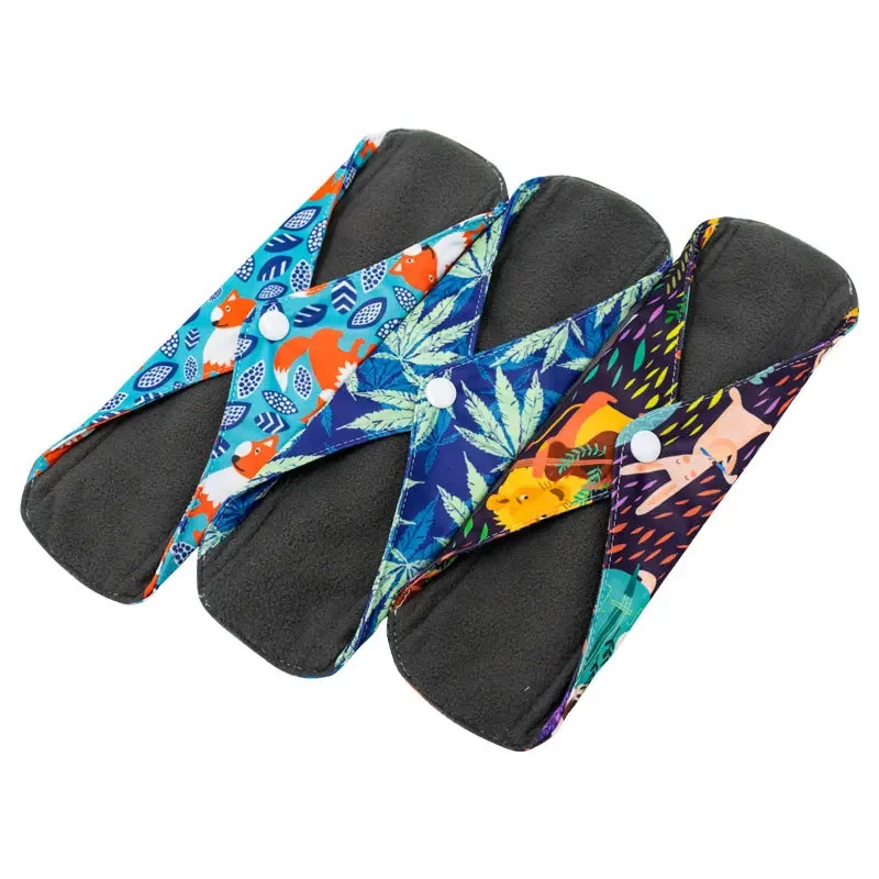 Bamboo Cloth Sanitary Napkin Reusable Washable Menstrual Pads Women Hygiene Sanitary Towels Pads Postpartum Nursing Pads 4