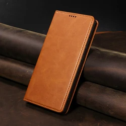 Premium PU Leather Wallet Phone Case with Magnetic Closure and Picture Frame Holder - Samsung A24 (Brown)
