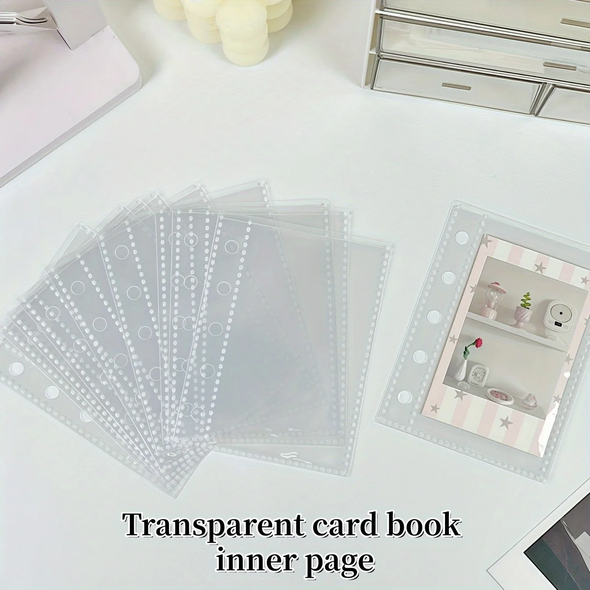 30/50pcs A6/M5 Transparent Loose Leaf,Clip Replacement Core,Sticker Book Loose Leaf,Loose Leaf Book Storage Bag,for Photo Cards