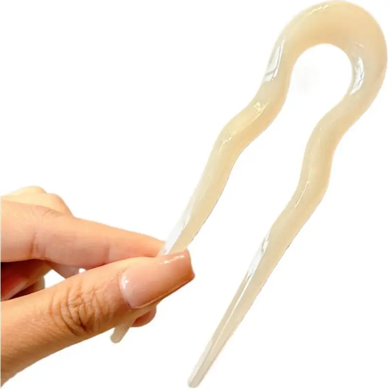 1 stücke U-Förmigen Haar Gabel Mode Schildpatt Acetat Haarnadel Einfache Mode Geometrische Design Kopfbedeckung Elegante Temperament – Detail 19
