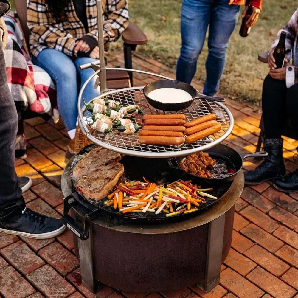 Smokeless FIrePit X Series 24, Corten Steel 27.5 inch Smokeless Fire Pit for Outside 62 Pounds Ideal for Families Compatible 6