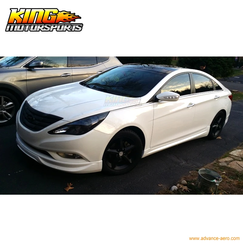 Front Bumper Lip Compatible With 2011-2014 Hyundai Sonata 2012 2013 Black PP Front Lip Finisher Under Chin Spoiler Add On by IKON MOTORSPORTS