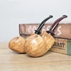 OLD FOX Olive Wood Tobacco Pipe Big Apple Series Pipe Acrylic Curved Handle With Smoke Chamber to Assist Smoking with clean part 3