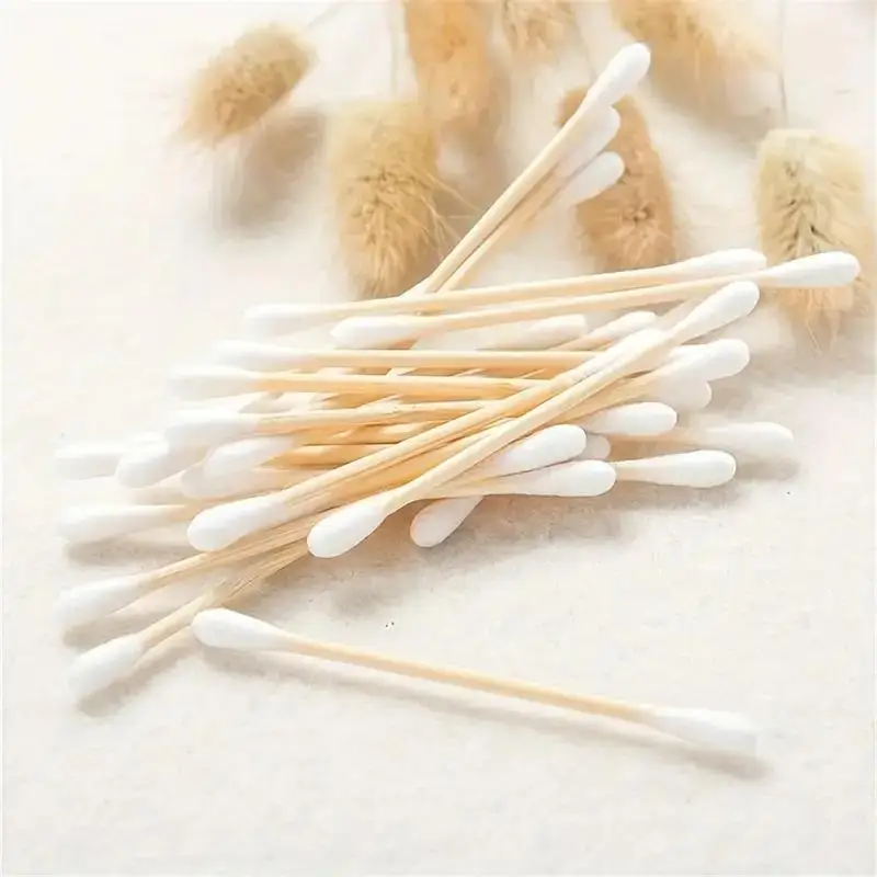 Double-ended 100-piece Makeup Cotton Swab Sticks with Wooden Rods Cleaning Ears Removing Makeup cotton swabs wood cotton swabs disposable cotton swabs cleaning swabs