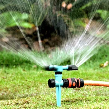 360 ° Aspersor de césped giratorio, sistema profesional de riego de jardín con pulverizador ajustable, ahorro de agua y Base de plástico resistente 1