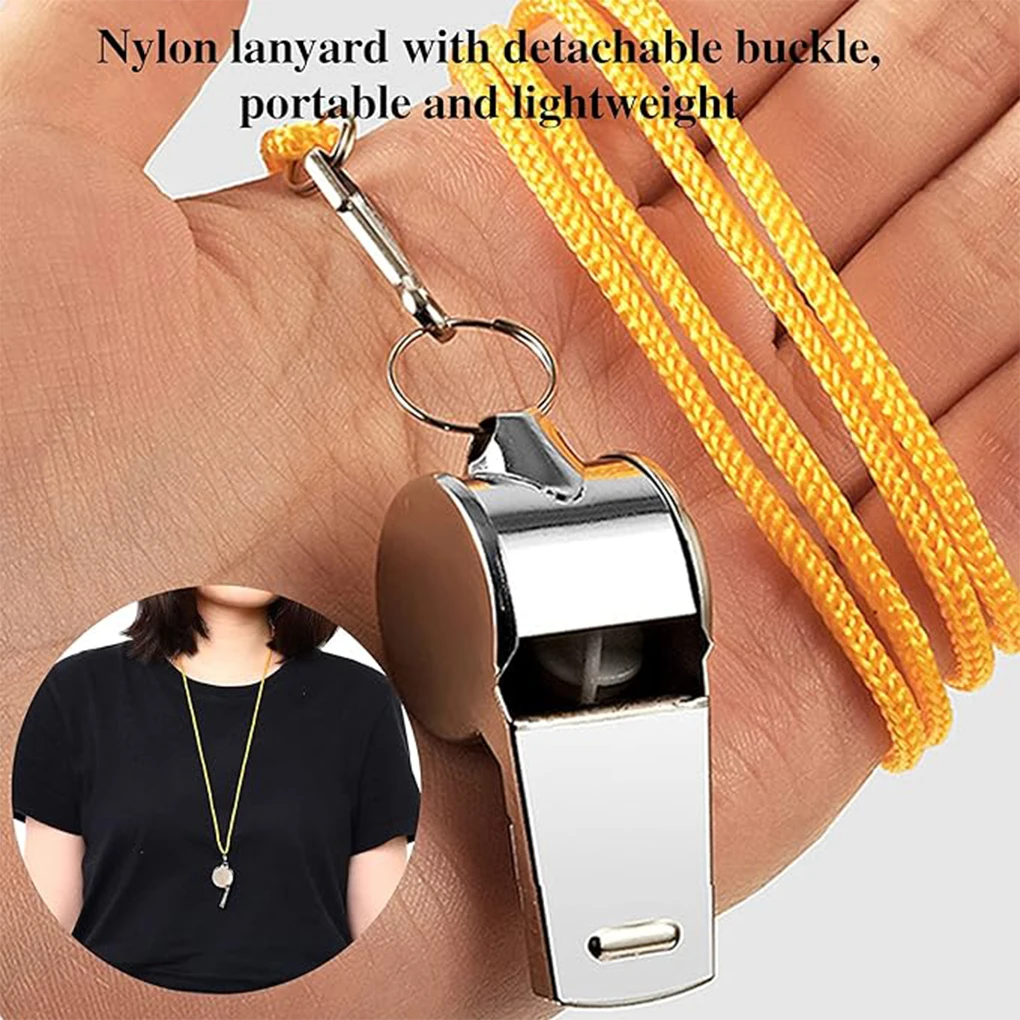 

8pcs Stainless Steel Loud Referee Whistle With Metal Construction Versatile And Reliable Whistles