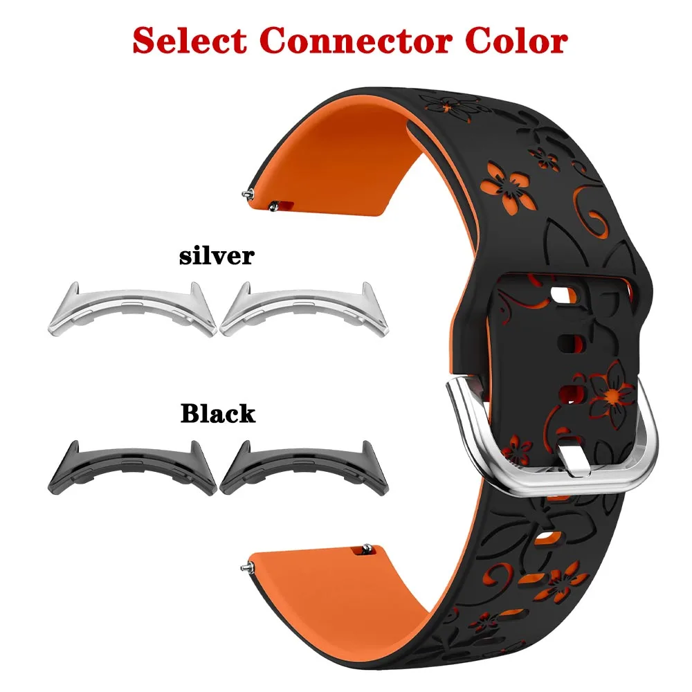 Laser Engraved Breathable Silicone Watch Band - Soft Replacement Wristband