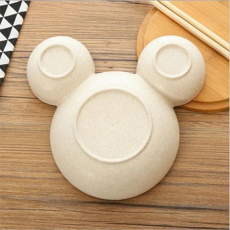 Kid Mickey Bowl Dishes Cartoon Mouse Lunch Box Kid Baby Children Infant Baby Rice Feeding Bowl Plastic Snack Plate Tableware