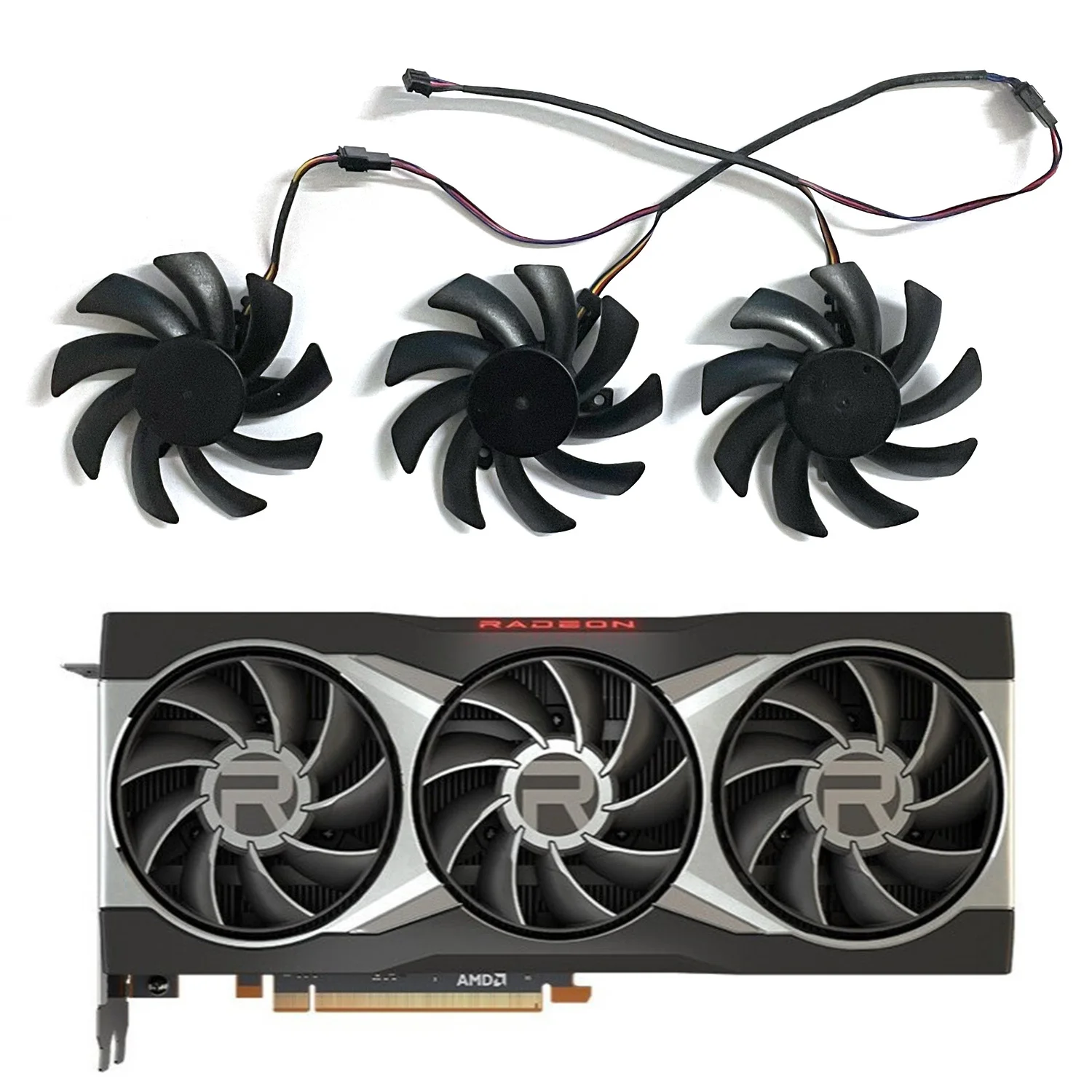 3Pcs Aub0812Vd-00 Fdc10H12S9-C 85 Millimetri 4Pin Per Amd Rx6750Xt 6800 6800Xt 6900Xt 6950Xt Scheda Grafica Ventola Di Raffreddamento