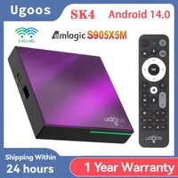Новейшая умная ТВ-приставка Ugoos SK4 Android 14 Amlogic S905x5M-J 4 ГБ 64 ГБ 2,4G/5G Wi-Fi BT5.4 4K Поддержка телеприставки Dolby Vison