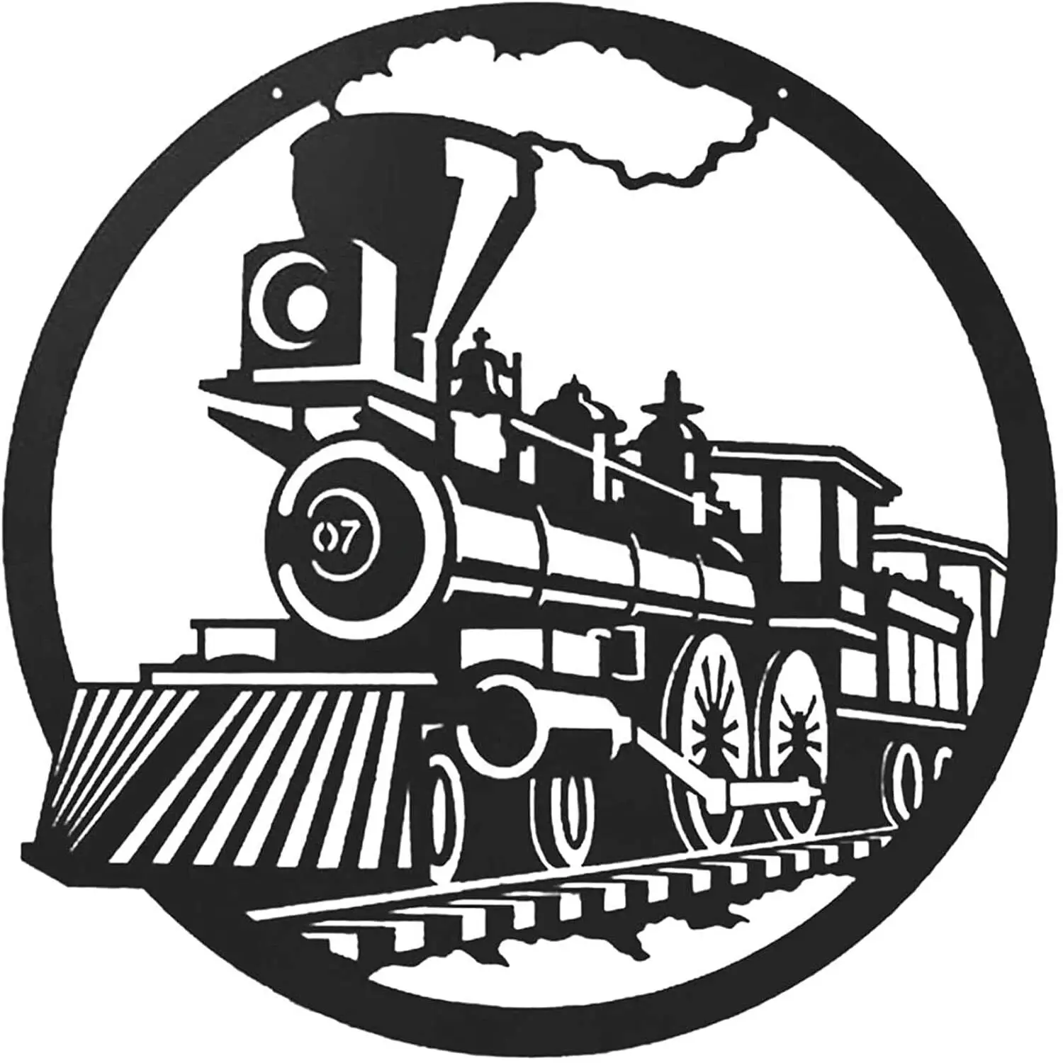 

Train Metal Wall Art,Round Train Silhouette Wall Sculpture,Metal Wall Sculpture Living Room/Home Decoration