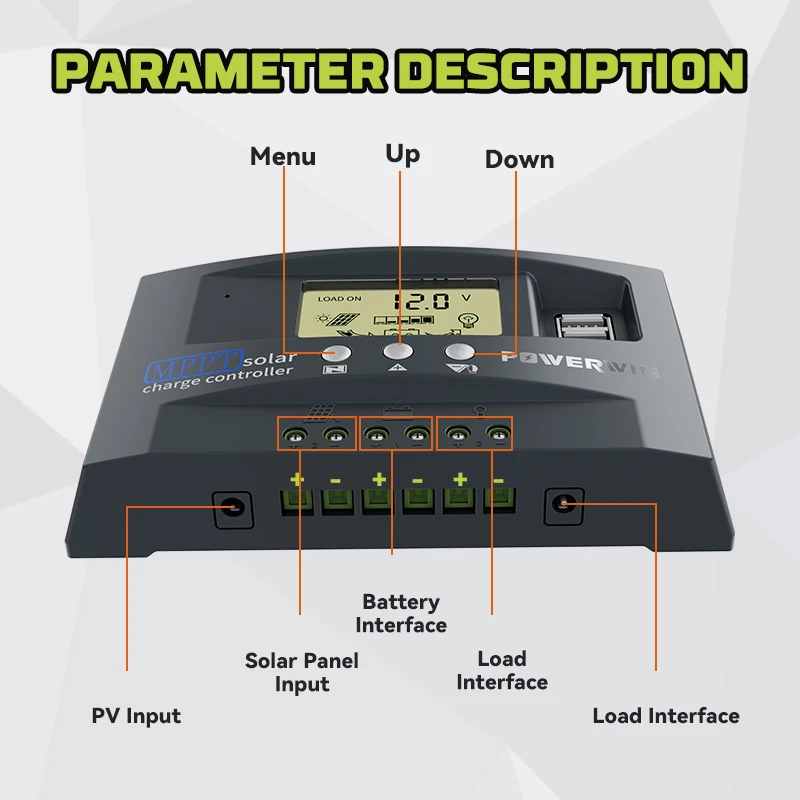 POWERWIN-Micro MPPT Controlador Solar, MT01, 30A, 50A,