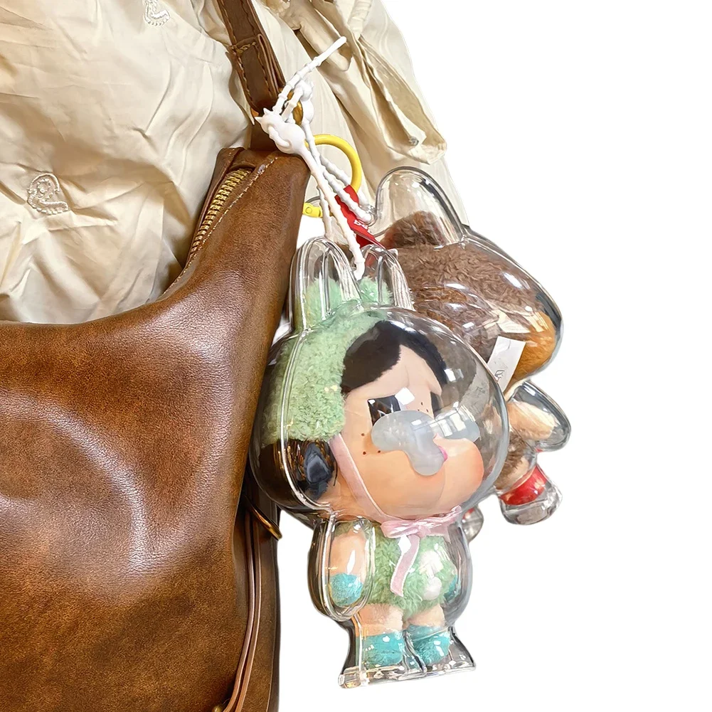 Transparent Protective Cover Cartoon Toy Storage Case Cute Elf Plushie Display Cover Clear Doll Cover for Doll Lovers