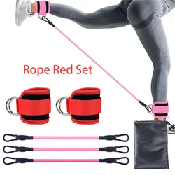 Enhanced Ankle Strap Resistance Bands for Leg Strength and Fitness Workouts (Rope Red Set)