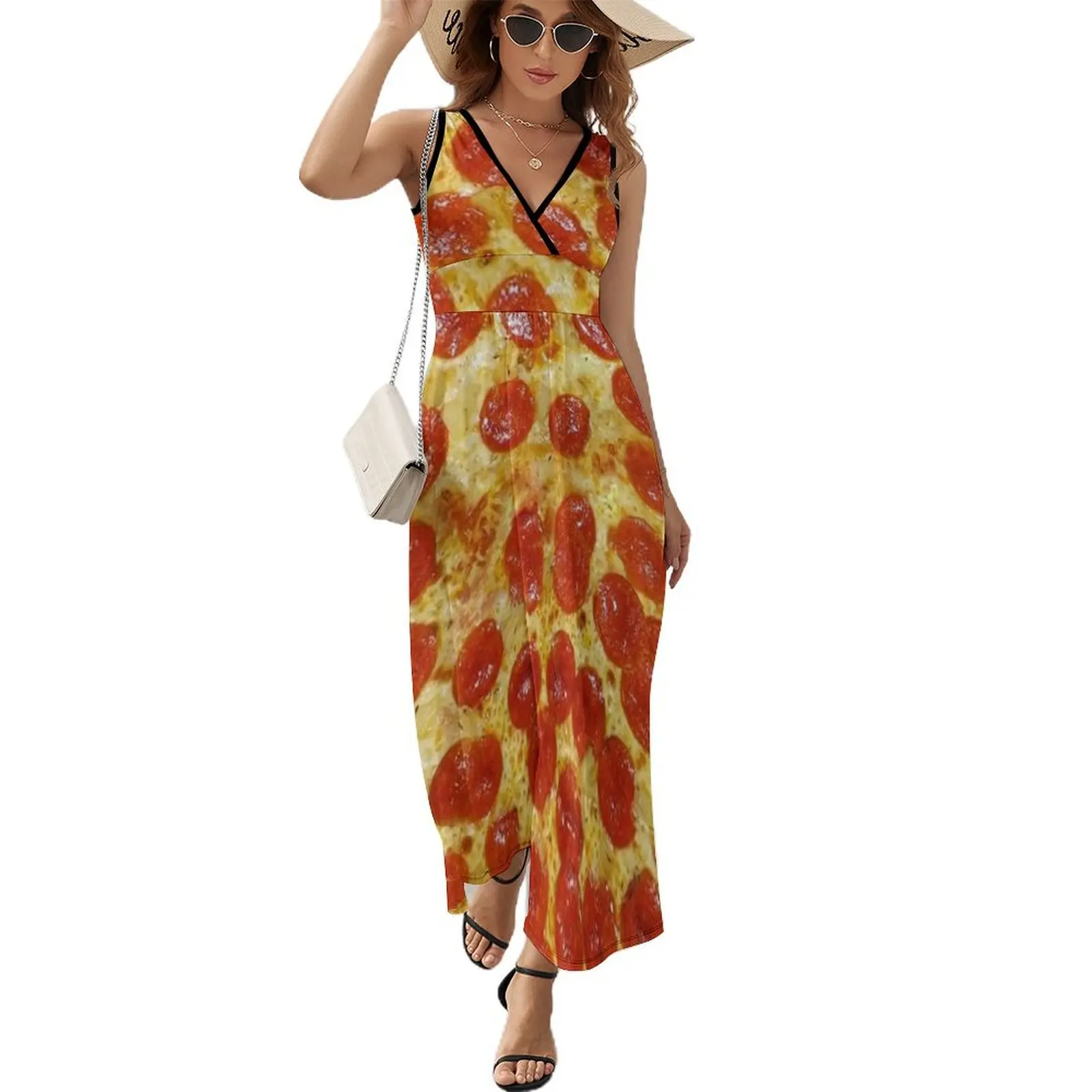 

pizza Sleeveless Dress women's dresses luxury dress women summer 2024